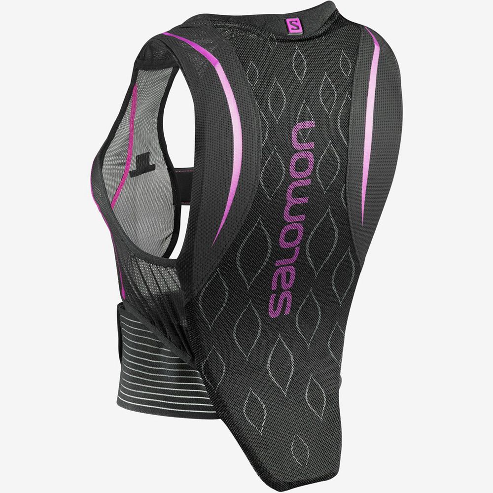 Salomon Trail Hydrering Kører Taske Dame Sort / Lilla - FLEXCELL BACK PROTECTION (ZSFIN-1607)